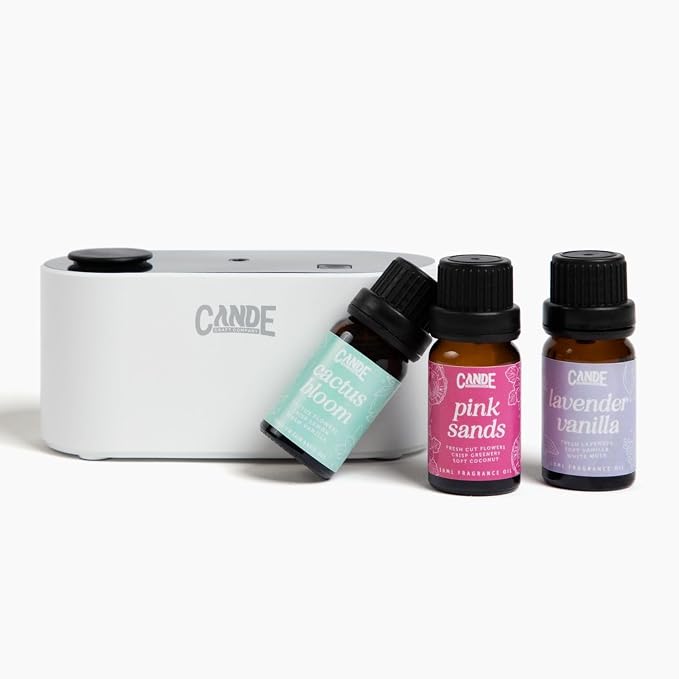 CE CRAFT Waterless Travel Diffuser Gift Set - Rechargeable Diffuser for Aromatherapy - Includes 3 Fragrance Oils - Fragrance Dispenser for Office and Home - Christmas, Black