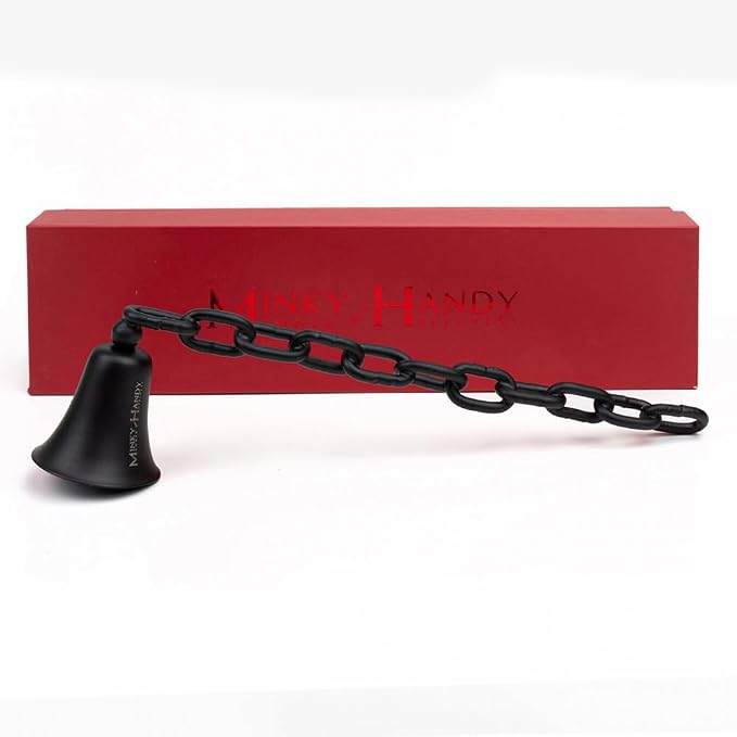 Iron Candle Snuffer, Chain Model Wick Flame Extinguisher with Long Handle, Accessory for Candle Lovers (Black)