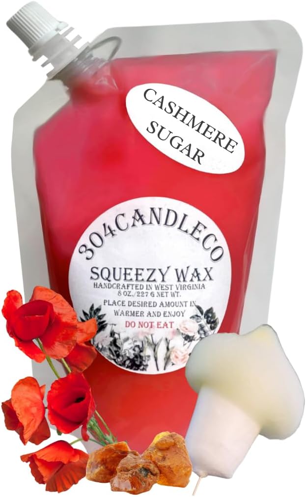 304CandleCo Large Squeeze Soy Wax Melt - 50 SCENTS! - Highly Fragrant & Hand-Crafted - Easy Mix & Match - American Made - Perfect for Wax Warmers (8oz, Cashmere Sugar)
