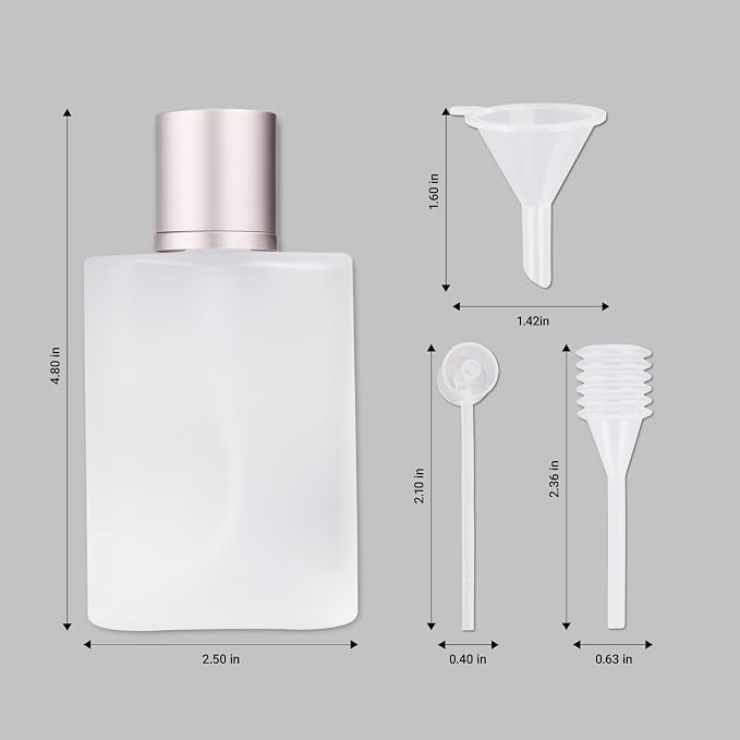 Frosted Glass Perfume Bottles Empty Refillable, 100ml /3.4oz Atomizer Sprayer, Cologne Bottles Empty with Perfume Dispenser