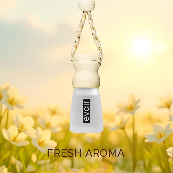 Evair Car Air Freshener | Hanging Air Freshener Car Diffuser | Long Lasting Scents made with Essential Oil | Alcohol Free (Gardenia)