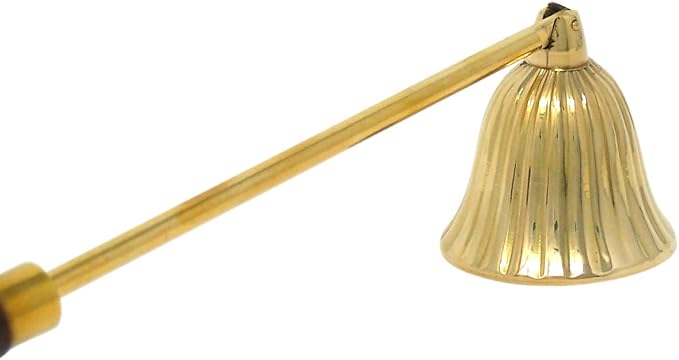Needzo Brass Candle Snuffer with Wooden Handle, Catholic Church Supplies, 10.5 Inches