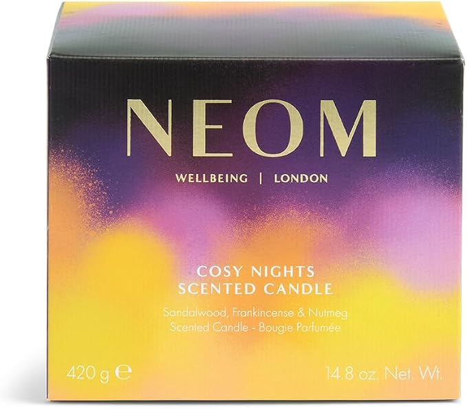 NEOM Cosy Nights Candle, 3 Wick | Sandalwood, Frankincense & Nutmeg I 100% Naturally derived Wax I 100% Natural fragrances I Relaxing
