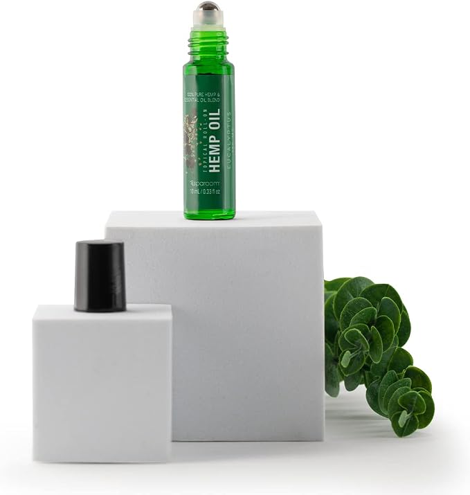Sparoom Hemp Essential Oil Roll-On, Eucalyptus Aromatherapy, 0.33 Fluid Ounces