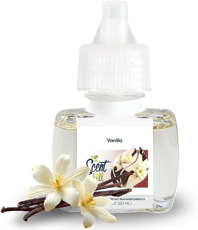 Scent Fill Vanilla Plug in Air Freshener, Scented Oil Refills, 2 Refills + Diffuser