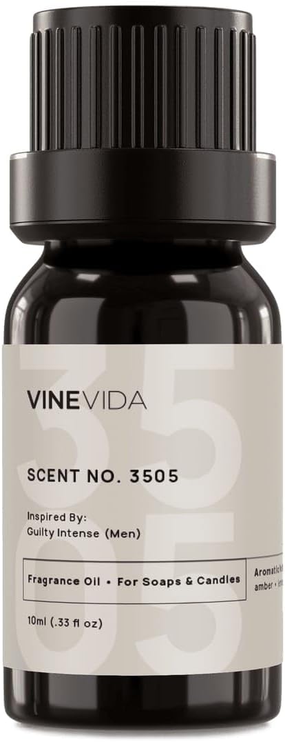 VINEVIDA Scent NO. 3505 Fragrance Oil - 10mL - Inspired by: Guilty Intense (Men) Fragrance Oil for Candle Making - Made in USA Candle Scents Scents for Soap Making