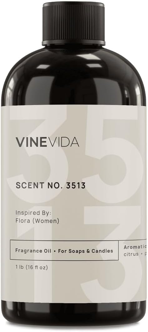 VINEVIDA Scent NO. 3513 Fragrance Oil - 16oz (1lb) - Inspired by: Flora (Women) Fragrance Oil for Candle Making - Made in USA Candle Scents Scents for Soap Making
