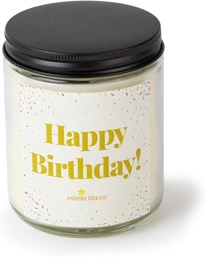 9oz Vanilla Buttercream Sweet Scented Happy Birthday Candles Gifts for Women, Men, Dad, Sister, Teacher, Happy Birthday Candle Gift for Mom, Friends & Girls