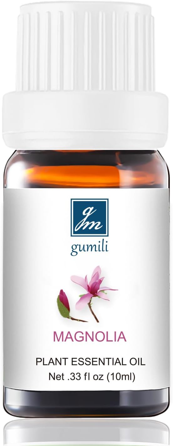 GM Gumili Magnolia Essential Oil - Pure Natural Fragrance for Aromatherapy, Perfume Making, Candles, Soap, Room Spray, Diffuser Blends - Organic, 10mL Undiluted
