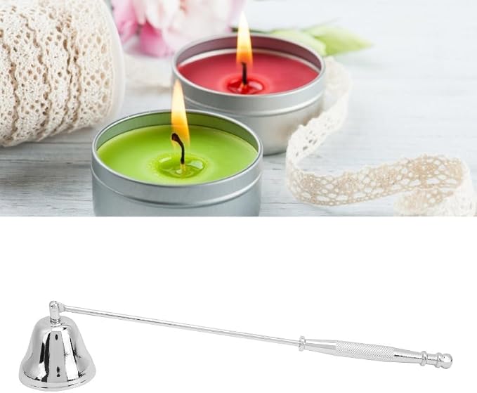 Rose Gold/Gold/Silver Stainless Steel Candle Cover Durable Reusable Exquisite Candle Snuffer Portable Wick Protector(Silver)