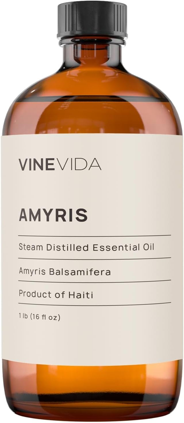 VINEVIDA Amyris Essential Oil 16 oz - Undiluted Oil for DIY Candles & Soap Making