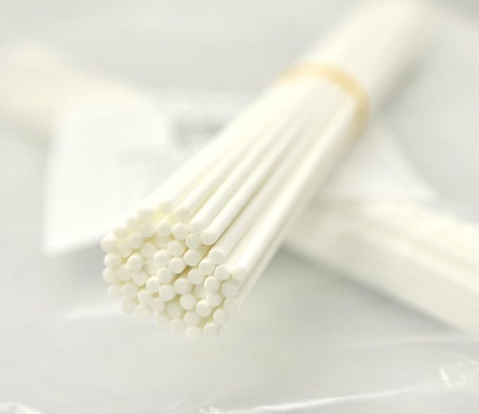 50 Pieces Fiber Reed Diffuser Replacement Refill Sticks for Aroma Fragrance (White, 12" x3mm)