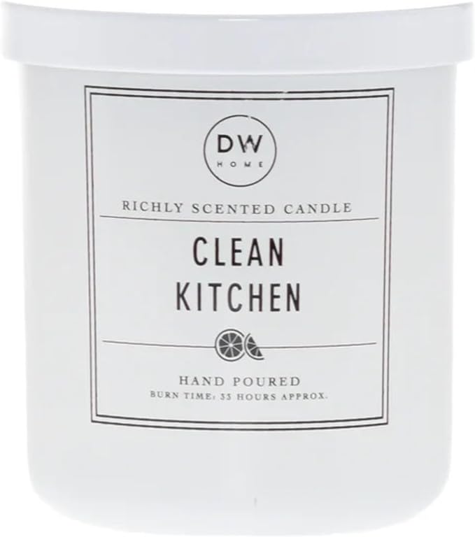 DW Home Clean Kitchen Scented Candle for Home, 9 oz, Medium Single Wick Candle Jar, Up to 33H Burn Time, Luxury Scented Candle for Relaxation, Gifting, Home Décor