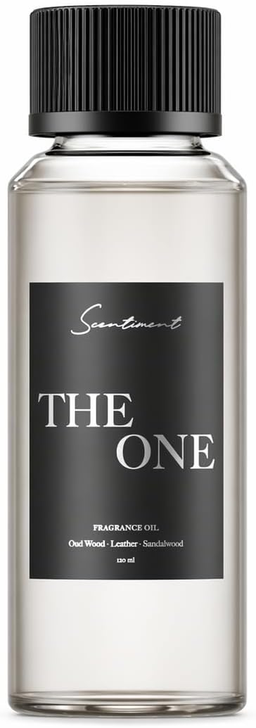 Scentiment The One Diffuser Oil - Premium Hotel Scent with Notes of Cardamom, Leather, Lemon with Cinnamon & Sandalwood Home Scent, Hotel Fragrance Oil Diffuser Refill - 4.06 fl oz (120 mL)