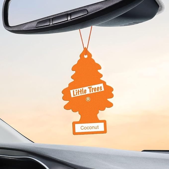 LITTLE TREES Car Air Freshener | Hanging Paper Tree for Home or Car | Coconut | 24 Pack