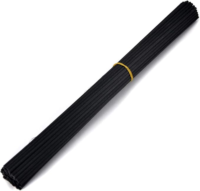 50 Pieces Fiber Reed Diffuser Replacement Refill Sticks for Aroma Fragrance (Black, 8" x3mm)