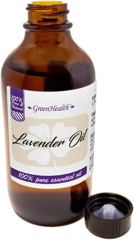 GreenHealth Lavender Essential Oil – 4 fl oz – Amber Glass Bottle - Therapeutic Grade, Premium Quality for Aromatherapy, Relaxation & Home Use