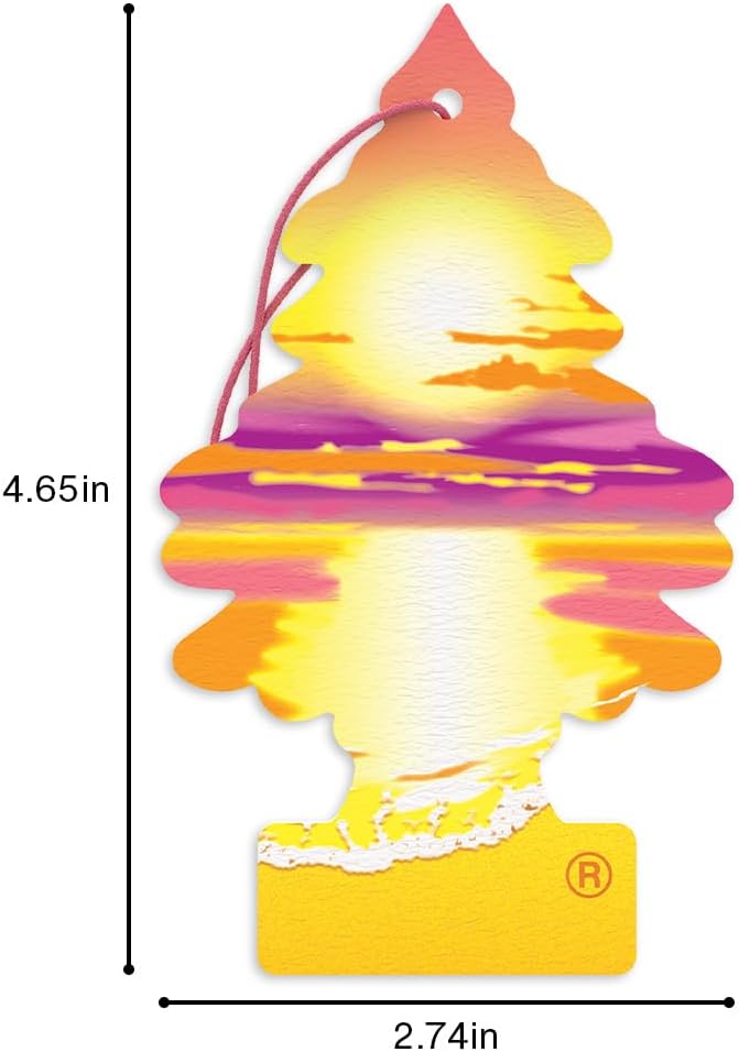LITTLE TREES Car Air Freshener | Hanging Tree Provides Long Lasting Scent for Auto and Home | 24 Air Fresheners |Sunset Beach