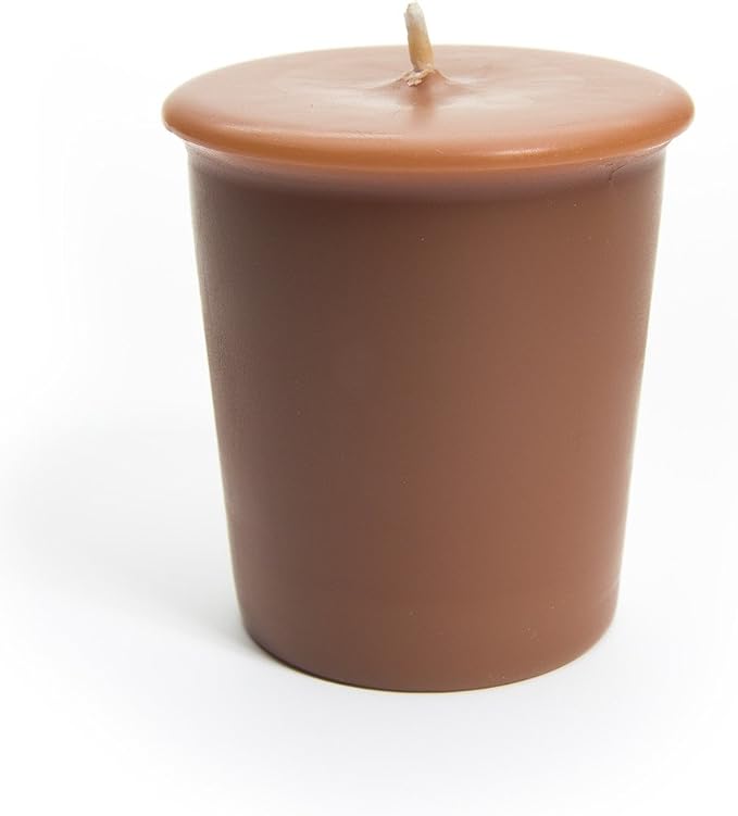Cinnamon Bark Soy Votive Candles - Scented with Essential & Natural Oils - 6 Brown Natural Votive Candle Refills - Bakery & Food Collection