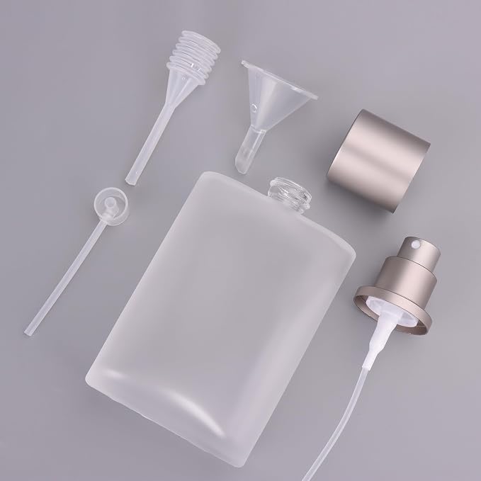 Frosted Glass Perfume Bottles Empty Refillable, 100ml /3.4oz Atomizer Sprayer, Cologne Bottles Empty with Perfume Dispenser