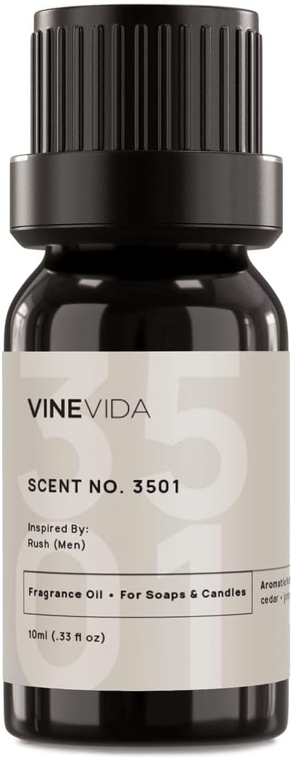 VINEVIDA Scent NO. 3501 Fragrance Oil - 10mL - Inspired by: Rush (Men) Fragrance Oil for Candle Making - Made in USA Candle Scents Scents for Soap Making