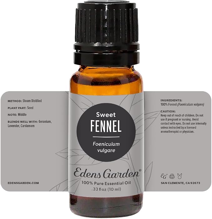 Edens Garden Fennel- Sweet Essential Oil- 100% Pure Premium Grade, Undiluted, Natural, Therapeutic, Aromatherapy, The Best for Diffuser, Candle, Laundry, Humidifiers 10 ml (.33 fl oz)