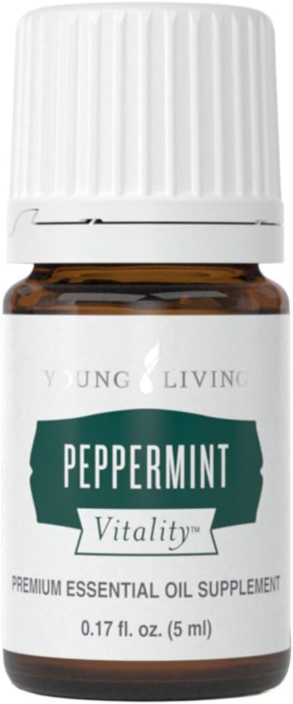 Young Living Peppermint Vitality Essential Oil | 5 ml | Refreshing & Invigorating Aroma for Home, Work & Personal Use | Ideal for Aromatherapy, Wellness Routines, & Massage | Vegan & Gluten-Free