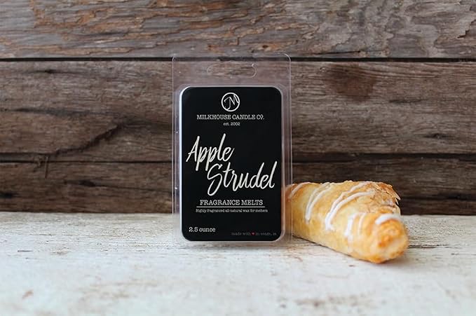 Milkhouse Candle Company Apple Strudel Soy Wax Melts - Cinnamon | Apple | Vanilla Scented - 5.5 oz, Hand-Poured, Premium Fragrance Oil, Made in the USA