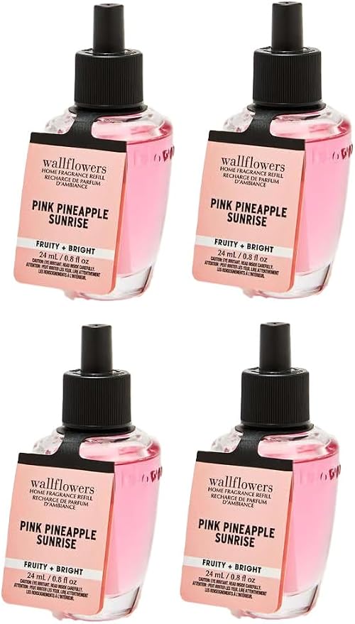 Bath & Body Works WallFlowers Fragrance Refill 0.8 Oz 4 Pack (Pink Pineapple Sunrise)