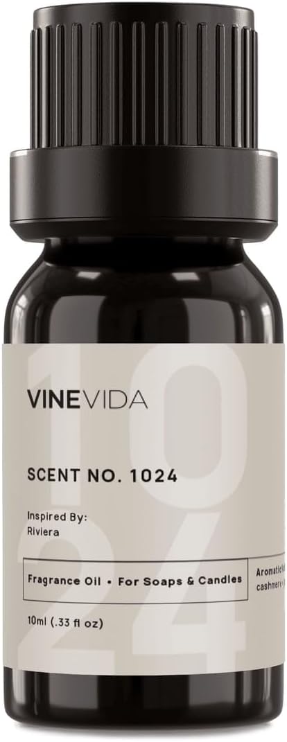 VINEVIDA Scent NO. 1024 Fragrance Oil - 10mL - Inspired by: Riviera Fragrance Oil for Candle Making - Made in USA Candle Scents Scents for Soap Making
