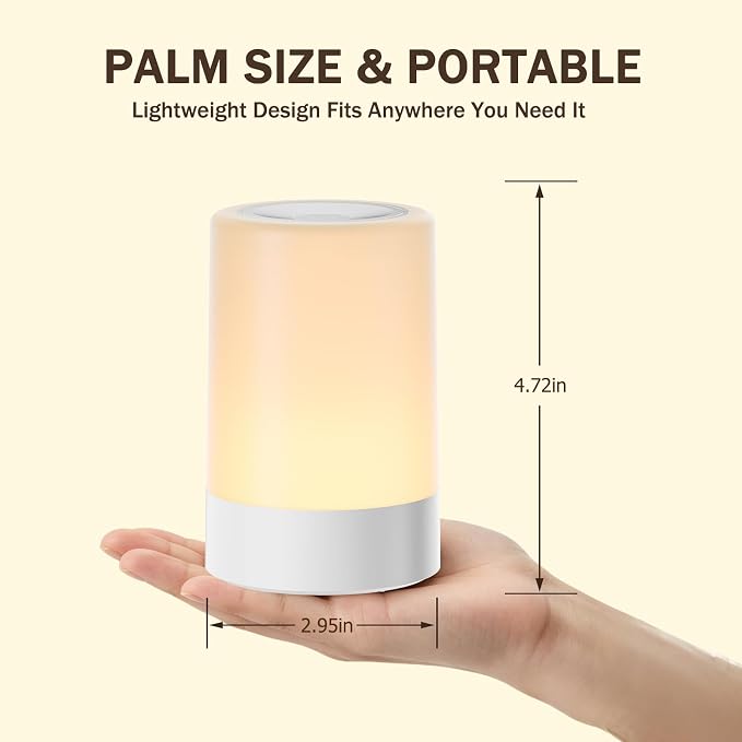 G Keni Nursery Night Light for Baby, Portable LED Touch Night Lamp for Kids and Adult, Breastfeeding, Sleep Aid, USB Rechargeable Nursing Lamp, Bedside Dimmable Warm Night Light, Soft Eye Caring