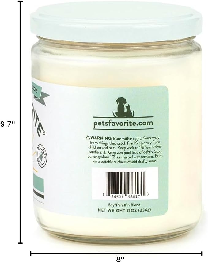 Pet's Favorite Scented Candles with a Cotton Wick, Clean Burning Pet Candles with a Natural Fiber Wick and 70 Hour Burn Time, Forest Pine Pack of 2
