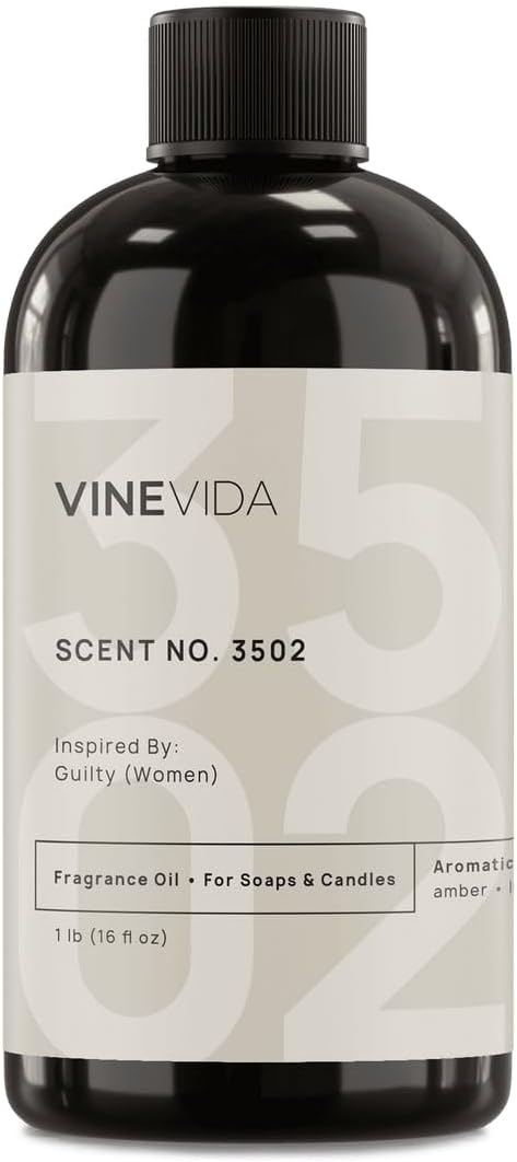 VINEVIDA Scent NO. 3502 Fragrance Oil - 16oz (1lb) - Inspired by: Guilty (Women) Fragrance Oil for Candle Making - Made in USA Candle Scents Scents for Soap Making