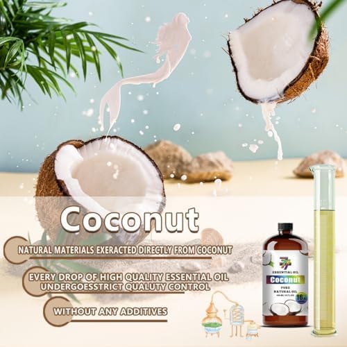 Coconut Essential Oil, Coconut Oils, for Diffuser, DIY Candles, Soap, Humidifier, Home, Bath, Gift, Essential Oil, GV77ZF Coconut Fragrance Oil - 16 fl oz (480 ml)