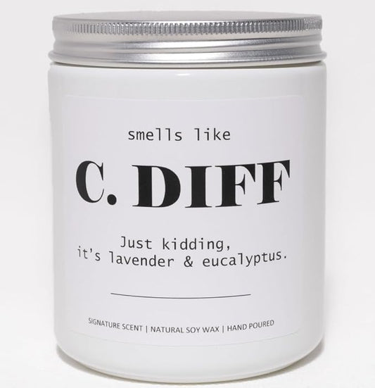 Lavender & Eucalyptus Soy Wax Candle, 7OZ - Nurse Gifts for Women, Nurse Practitioner Gifts for Women, Smells Like C.Diff