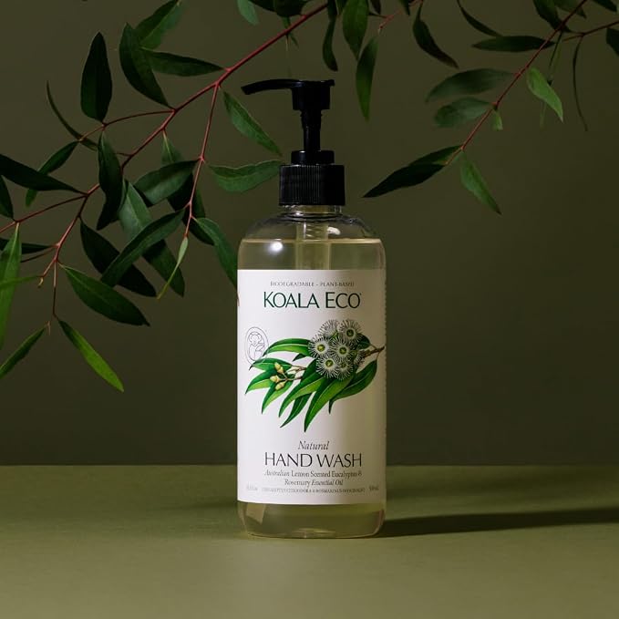 Koala Eco Hand Wash - with Australian Lemon Scented Eucalyptus & Rosemary Essential Oil - 16 Fl Oz (Pack of 6)