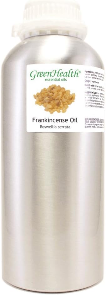 Frankincense Essential Oil – 32 fl oz (1 Quart) – 100% Pure & Undiluted – Aluminum Bottle – Bulk Essential Oil – GreenHealth