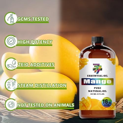 Mango Essential Oil, Mango Oils, for Diffuser, Humidifier, DIY Candles, Soap, Bath, Home, Office, Gift, Essential Oil, GV77ZF Mango Fragrance Oil - 16 fl oz (480 ml)