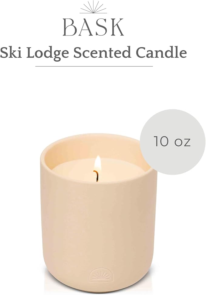 Relaxing Candles for Home by BASK - Scented Candles - Winter Candles - Gifts for Women and Men - Scent: Ski Lodge