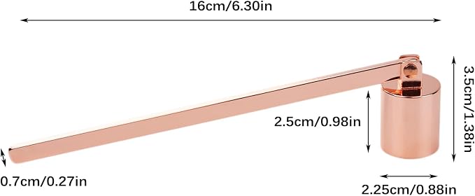 Candle Snuffer, Stainless Steel Elegant Candle Extinguisher with Long Handle, Straight Tube Candlesnuffers Extinguish for Tea Light Candles Fireplace Church Wedding Candle (Rose Gold)