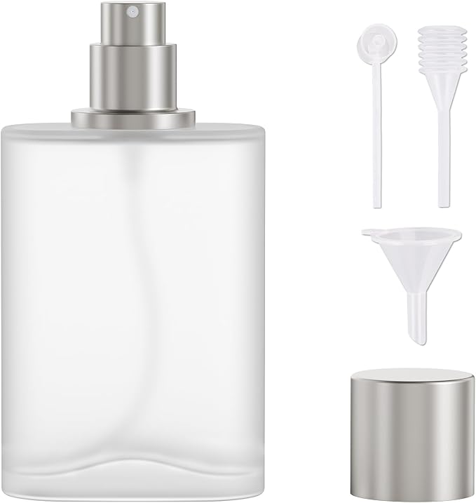 Frosted Glass Perfume Bottles Empty Refillable, 100ml /3.4oz Atomizer Sprayer, Cologne Bottles Empty with Perfume Dispenser