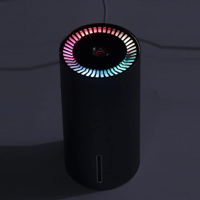 Car Diffuser Usb Mini Humidifier,Usb 3 Gears Adjustable Automatic Induction Portable therapy Humidifier With Colorful Light (Gray)