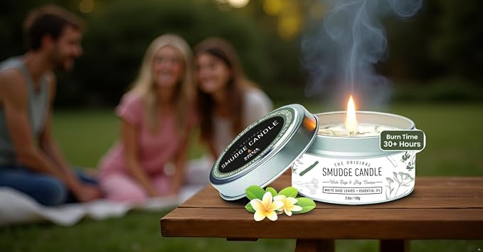 SOUL STICKS Smudge Candle for Cleansing House, Meditation, Chakra Healing, Aromatherapy | 3.5 Ounce Smudge Candle for Spiritual Cleansing (Nag Champa)