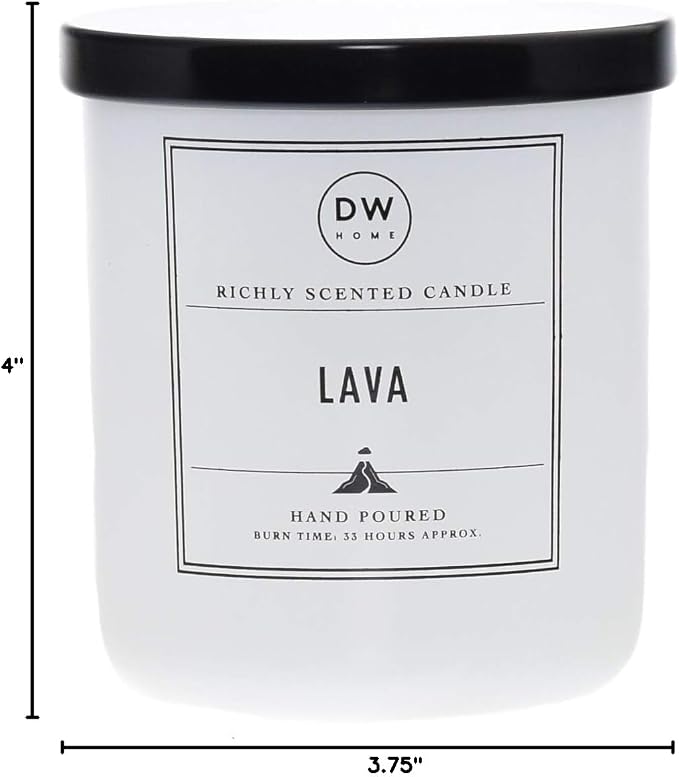 DW Home Lava Scented Candle for Home, 9 oz, Medium Single Wick Candle Jar, Up to 33H Burn Time, Luxury Scented Candle for Relaxation, Gifting, Home Décor