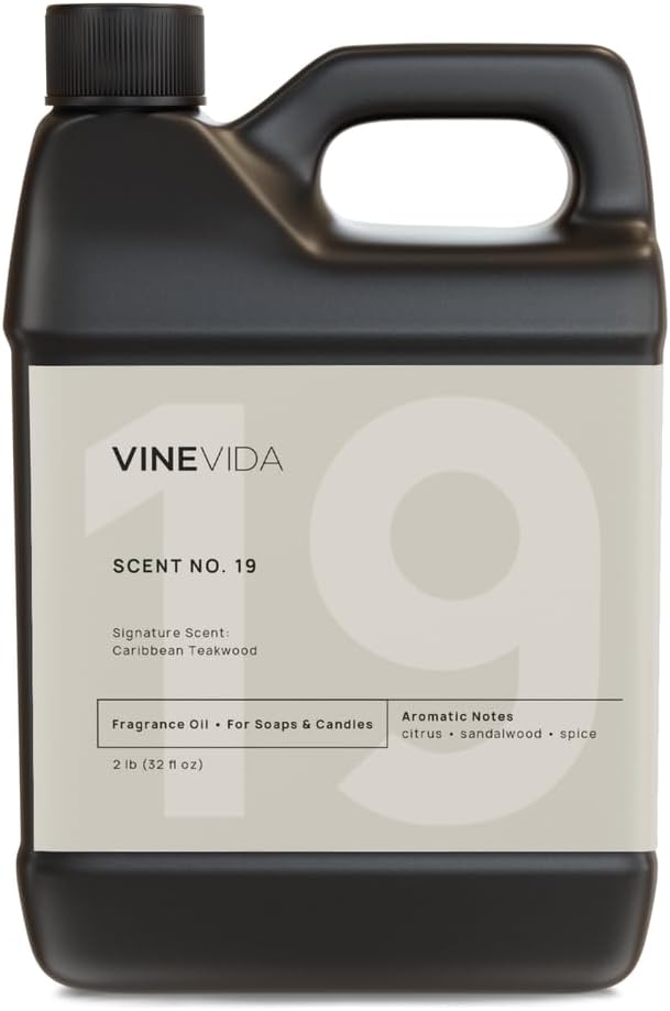VINEVIDA [32oz] Caribbean Teakwood Fragrance Oil for Candle Making and Soap Making - Premium Candle Scents for Soy Candles