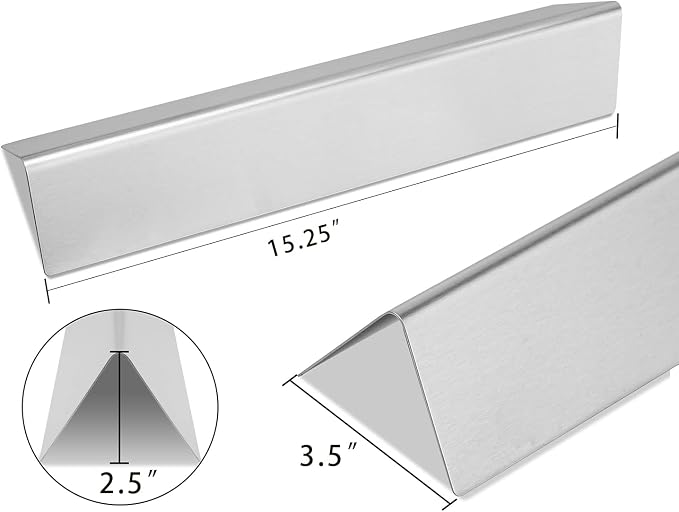 Replacement for Weber Spirit Grill Parts Spirit I & II 200 Series, Spirit E210, S210, E220, S220, 7635 15.3” Stainless Steel Heat Shields Plate Flavor Bars, 3 Pack