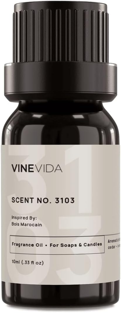 VINEVIDA Scent NO. 3103 Fragrance Oil - 10mL - Inspired by: Bois Marocain Fragrance Oil for Candle Making - Made in USA Candle Scents Scents for Soap Making