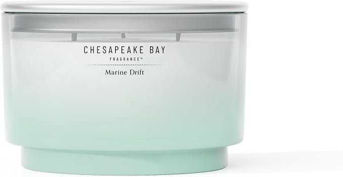 Chesapeake Bay, 14.5oz Marine Drift Scented Candle, Mood Evoking Fragrance, Sea Glass-Inspired Jar, Premium Soy Blend Wax with Essential Oils, Coastal Fragrance for Home Décor or Gifting