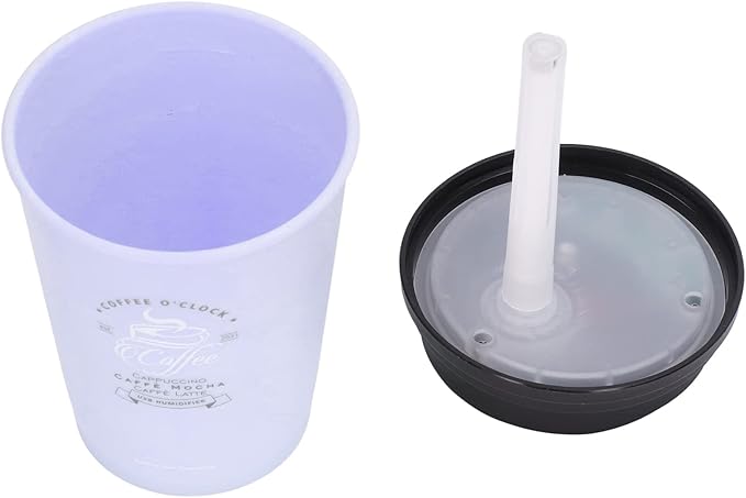 Essential Oil Diffuser, 300ml Coffee Cup Shape Mini Portable Humidifier Cordless Mute Aroma Diffuser Aromatherapy Diffuser Cool Mist Humidifier for Bedroom Office Car (Purple)