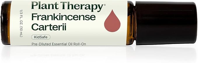 Plant Therapy Frankincense Carterii Essential Oil Pre-Diluted Roll-On 10 mL (1/3 oz), Natural Aromatherapy, Soothing Essential Oil for Meditation, Skin Irritation, and Sore Muscle Relief